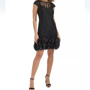 KensieWomen's Embroidered-Mesh Ruffled-Hem Sheath Dress